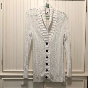 J.Crew White Knit Cardigan Size Medium
